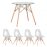 Обеденная группа Eames D80 стеклянный, 4 прозрачных стула Eames