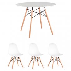 Обеденная группа Стол Eames D100, 3 стула Eames DSW Обеденная группа Стол Eames D100, 3 стула Eames DSW