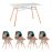 Обеденная группа Стол Eames DSW Rectangle белый, 4 стула Eames DSW пэчворк Обеденная группа Стол Eames DSW Rectangle белый, 4 стула Eames DSW пэчворк