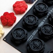 Форма силиконовая Pavoflex для пирож. 3D 'Букет роз' d80мм h35мм, 100мл, 12 ячеек PX4397S