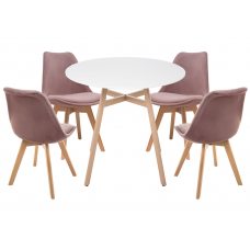 Обеденная группа Арги 90 light purple / white / wood