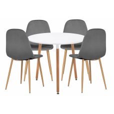 Обеденная группа Дилай 80 white / dark gray